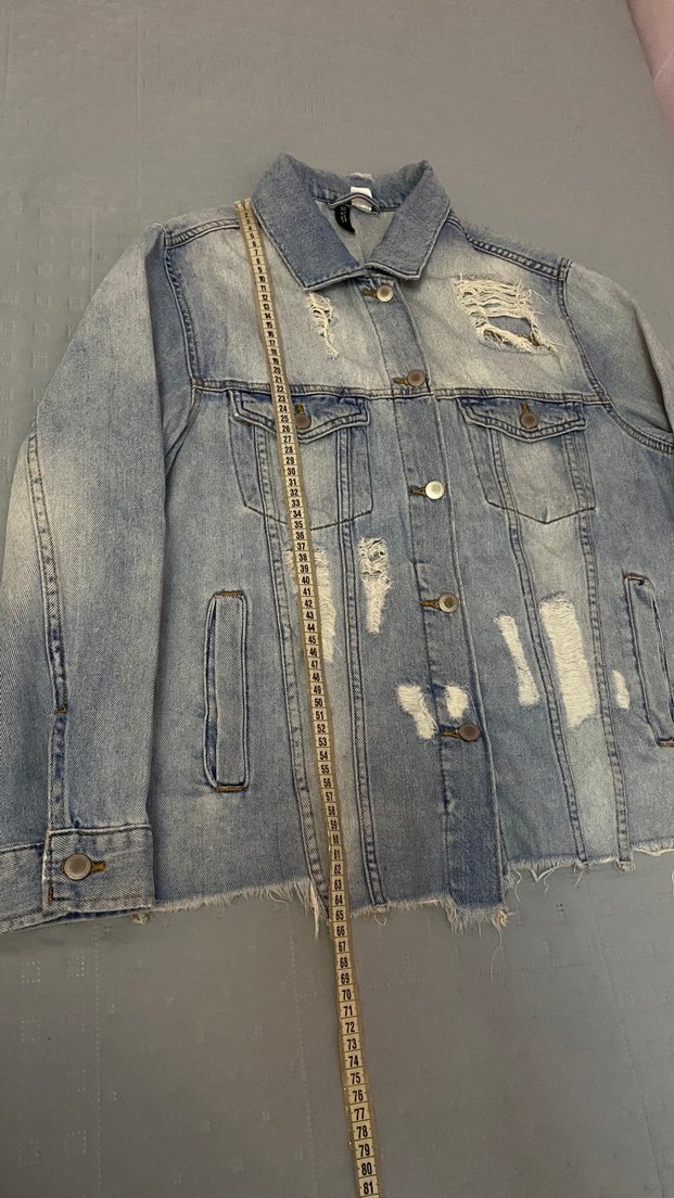 H&M Mavi Yırtık Detaylı Kot Ceket 38 beden. - Görsel 2