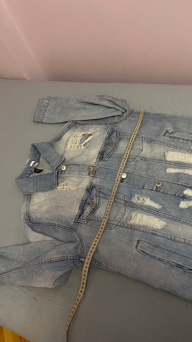 H&M Mavi Yırtık Detaylı Kot Ceket 38 beden. - Görsel 3