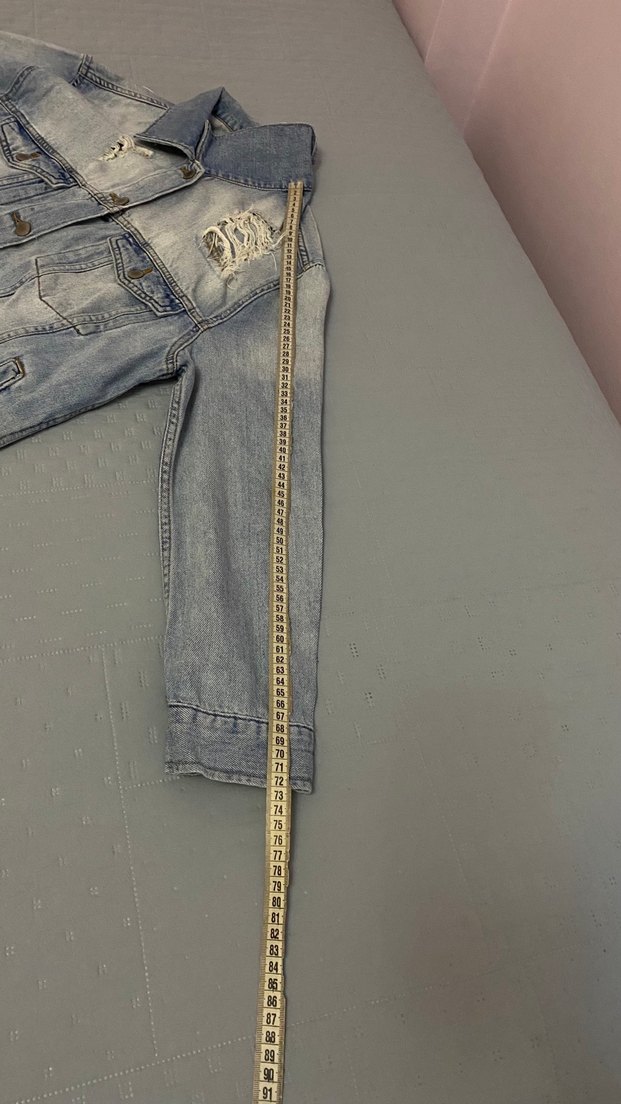 H&M Mavi Yırtık Detaylı Kot Ceket 38 beden. - Görsel 5