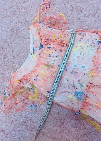 Zara 7 yaş Çiçek Desen Tül Elbise - Görsel 4
