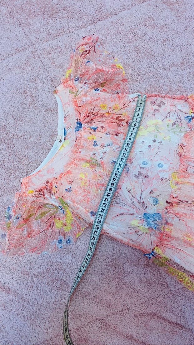 Zara 7 yaş Çiçek Desen Tül Elbise - Görsel 4