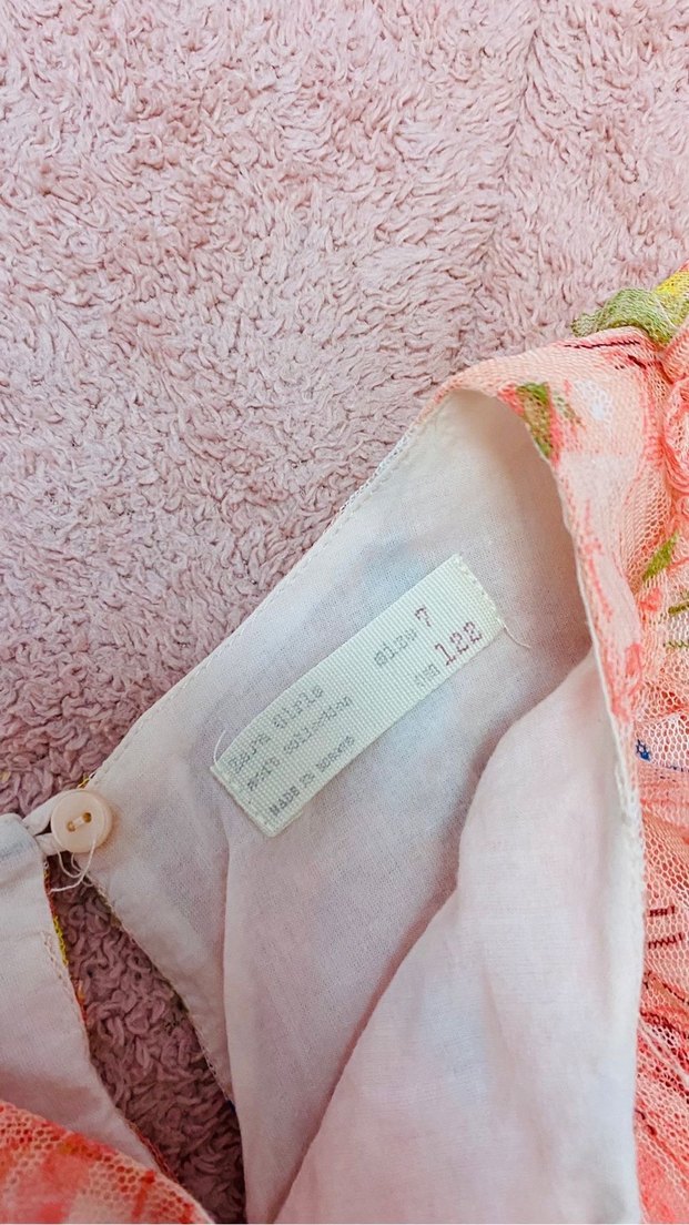 Zara 7 yaş Çiçek Desen Tül Elbise - Görsel 5