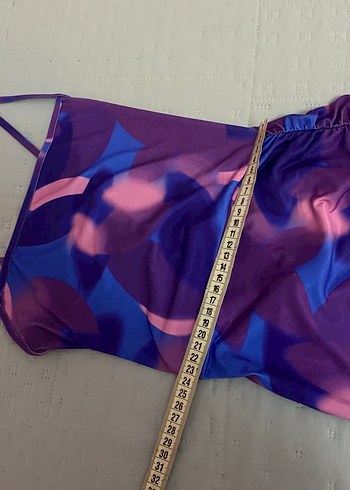 Trend  İnce Askılı Sırt Dekolteli Önden Yırtmaçlı Drapeli Elbise - Görsel 4