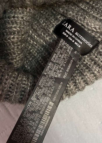 Zara Kurk Ponponlu Gri Bere. Soğuk havalarda sıcak tutar. - Görsel 8