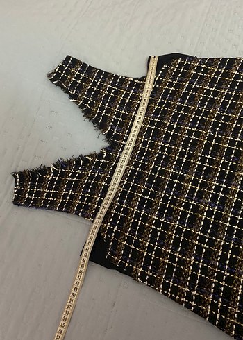 A Kesim Fırfırlı Detaylı V Yaka Tüvit Jile Uzun Elbise 38 beden - Görsel 4