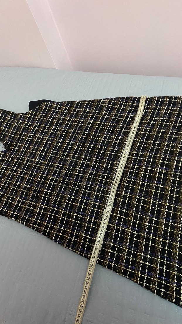 A Kesim Fırfırlı Detaylı V Yaka Tüvit Jile Uzun Elbise 38 beden - Görsel 3