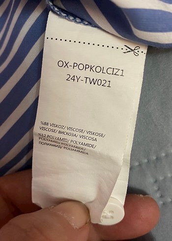 OXXO Mavi Oversize Cepli Çizgili Gömlek 38 beden mavi ve beyaz - Görsel 9