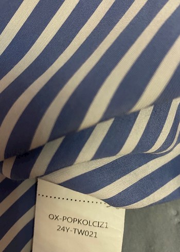 OXXO Mavi Oversize Cepli Çizgili Gömlek 38 beden mavi ve beyaz - Görsel 8