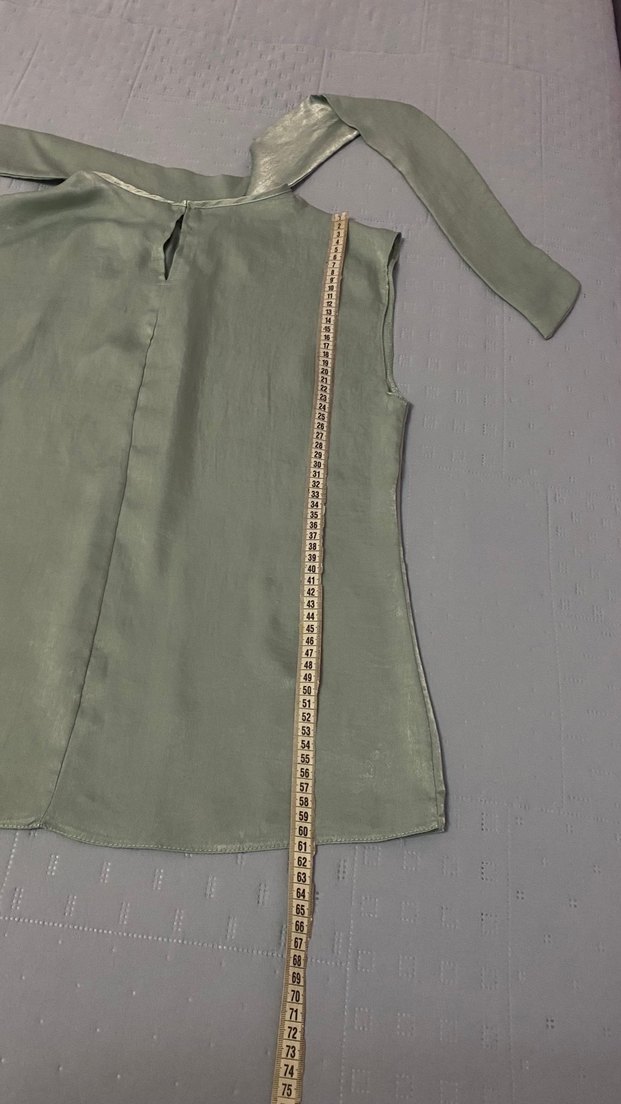 Trendyol  Dik Yaka Saten Bluz mid yeşili 38 beden - Görsel 4