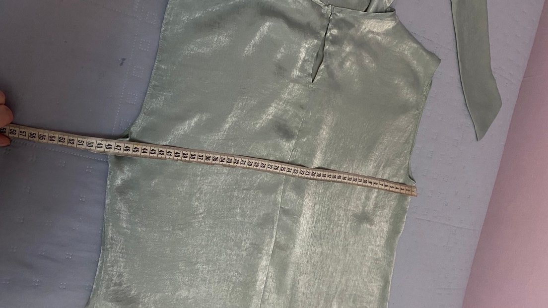 Trendyol  Dik Yaka Saten Bluz mid yeşili 38 beden - Görsel 5