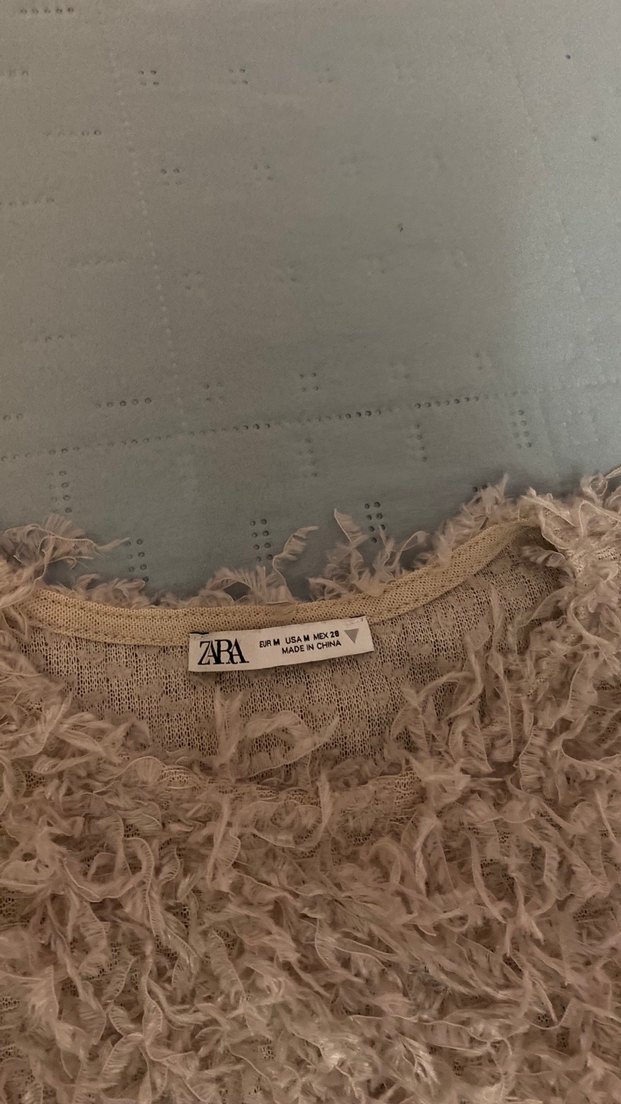 Zara Sakallı Bluz 38 beden lila pudra arasında tonu - Görsel 5