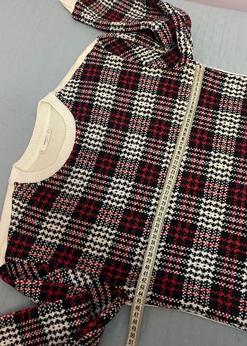 Mango marka, ekoseli desene sahip kazak 36 beden - Görsel 6