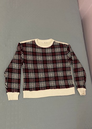 Mango marka, ekoseli desene sahip kazak 36 beden - Görsel 4