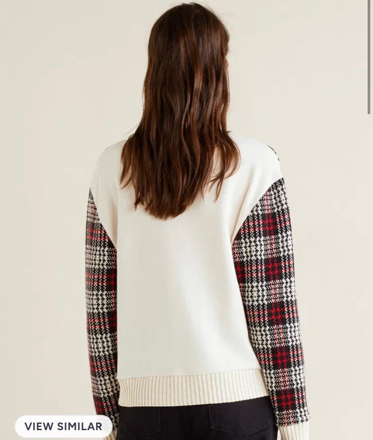 Mango marka, ekoseli desene sahip kazak 36 beden - Görsel 2