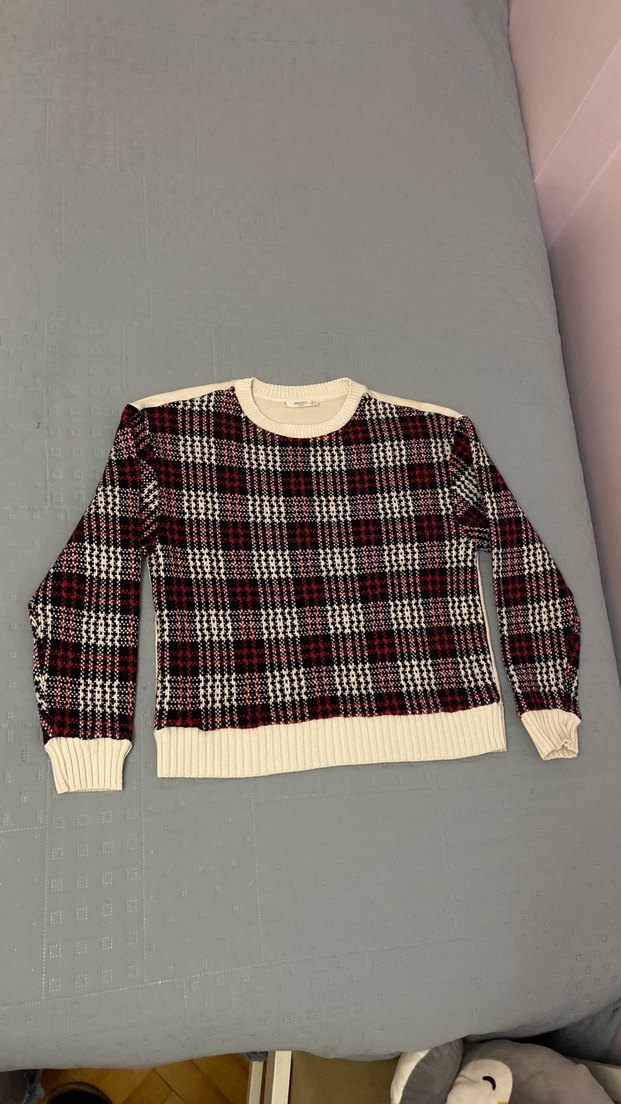 Mango marka, ekoseli desene sahip kazak 36 beden - Görsel 4