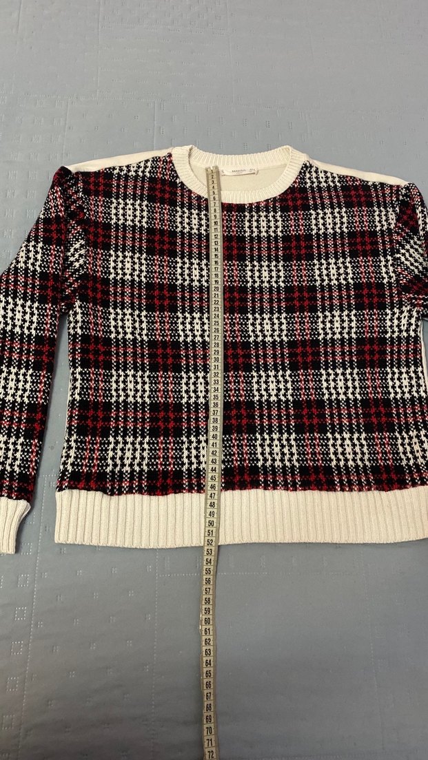 Mango marka, ekoseli desene sahip kazak 36 beden - Görsel 5