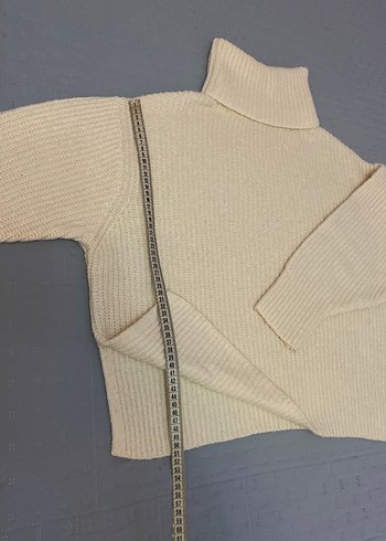 Zara Yün-Alpaga Karışımı Boğazlı Kazak Ekru rengi, Yün-Alpaga - Görsel 2