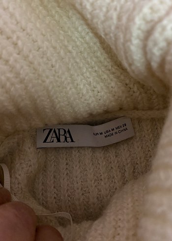 Zara Yün-Alpaga Karışımı Boğazlı Kazak Ekru rengi, Yün-Alpaga - Görsel 5