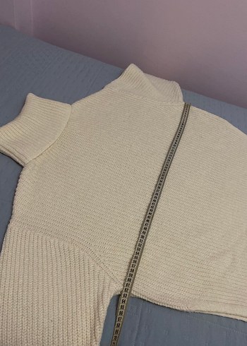 Zara Yün-Alpaga Karışımı Boğazlı Kazak Ekru rengi, Yün-Alpaga - Görsel 3