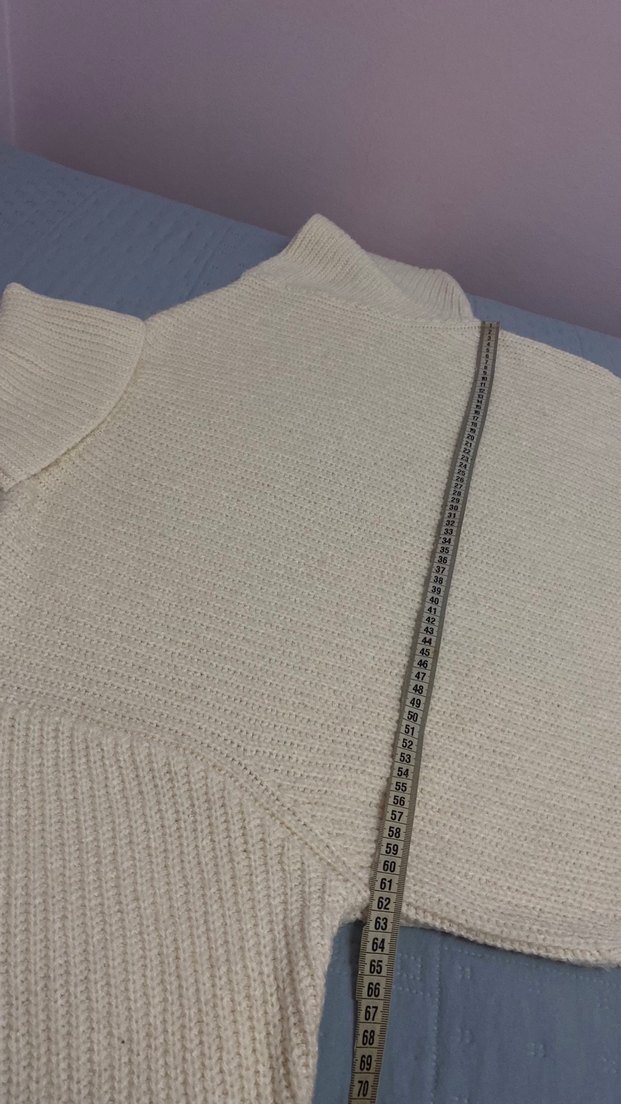 Zara Yün-Alpaga Karışımı Boğazlı Kazak Ekru rengi, Yün-Alpaga - Görsel 4