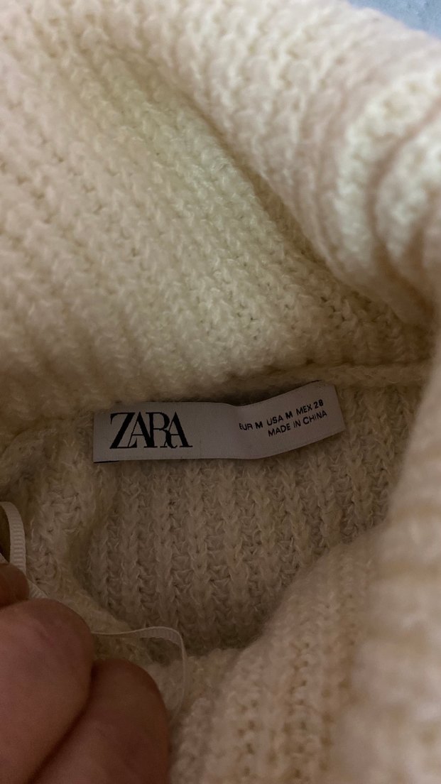 Zara Yün-Alpaga Karışımı Boğazlı Kazak Ekru rengi, Yün-Alpaga - Görsel 5