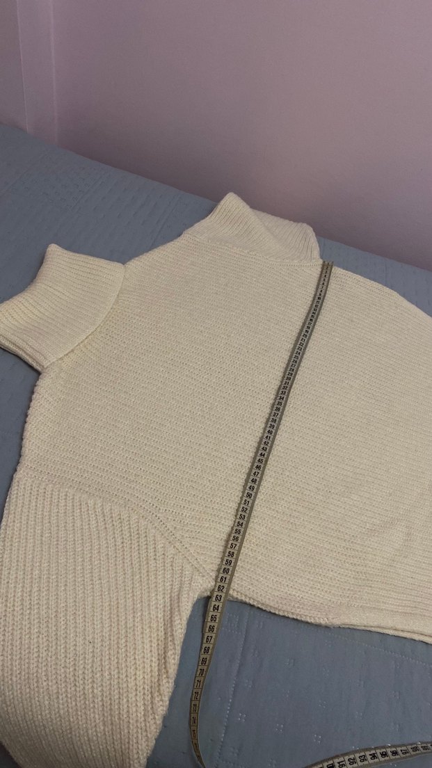 Zara Yün-Alpaga Karışımı Boğazlı Kazak Ekru rengi, Yün-Alpaga - Görsel 3