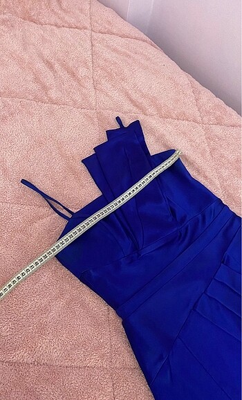 38 beden abiye elbise saks mavisi - Görsel 5