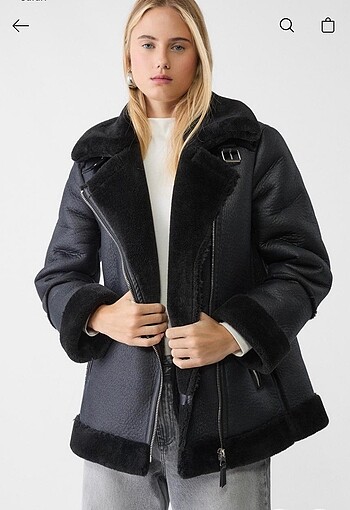 Stradivarius lü Biker Ceket Mont 42 beden