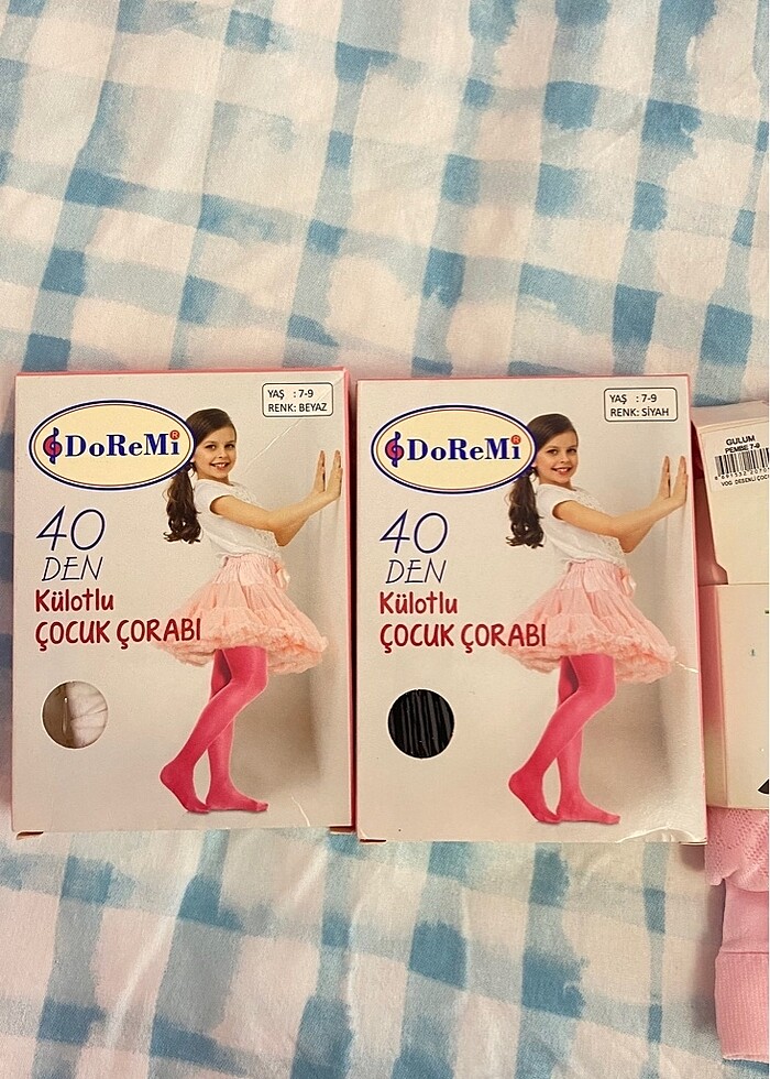 7-9 yaş külotlu çorap beyaz siyah pembe - Görsel 4