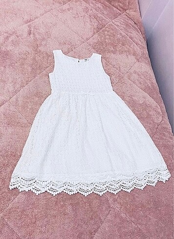 H&M 8-9-10 yaşlar için güpürlü elbise