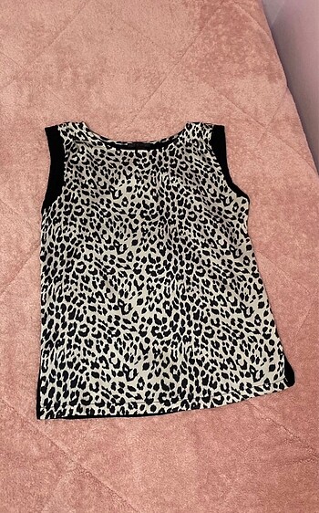 Mango Mango 36 beden leopar bluz önü saten