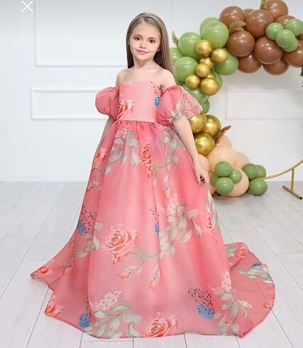 Abiye Elbise Organze Kumaş 7-8 yaş