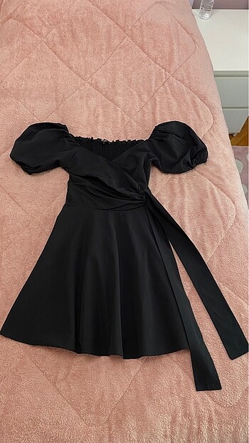 36 beden drape detaylı elbise