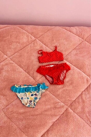 Lc waikiki marka 9-12 ay kız bebek kırmızı tütü bikini