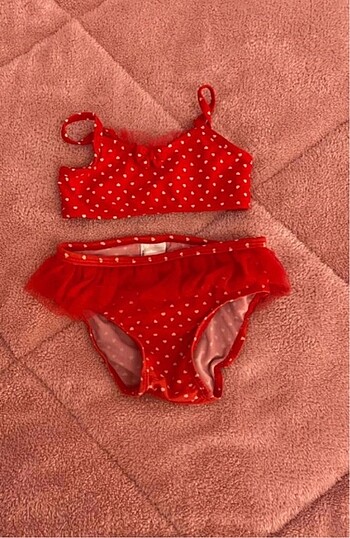 9-12 Ay Beden Lc waikiki marka 9-12 ay kız bebek kırmızı tütü bikini