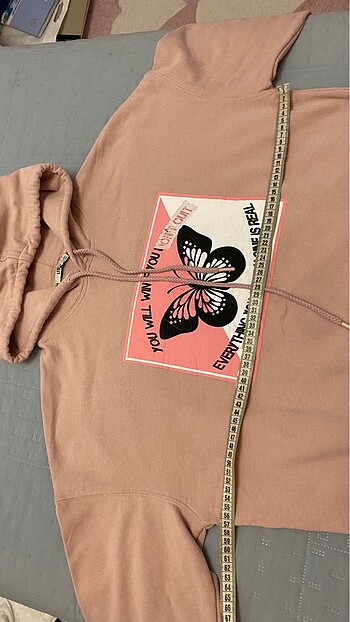 36 Beden LTB 36 beden kapüşonlu sweatshirt kelebek desen