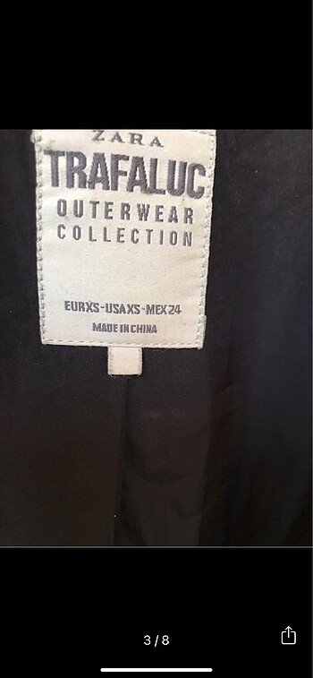 xs Beden Zara kaban