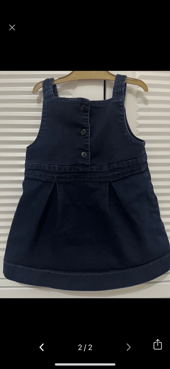 Kız Çocuk Lacivert Denim Elbise - Görsel 2