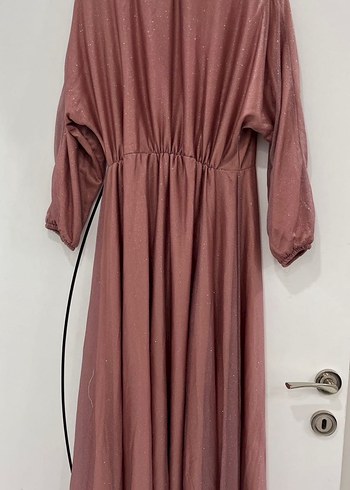 Pembe Drapeli Uzun Bohem Elbise - Görsel 3