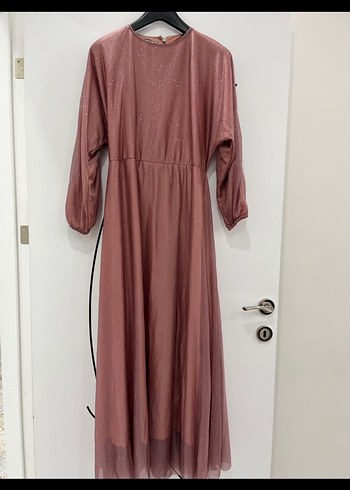 Pembe Drapeli Uzun Bohem Elbise - Görsel 2