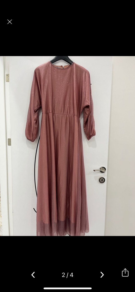 Pembe Drapeli Uzun Bohem Elbise - Görsel 2