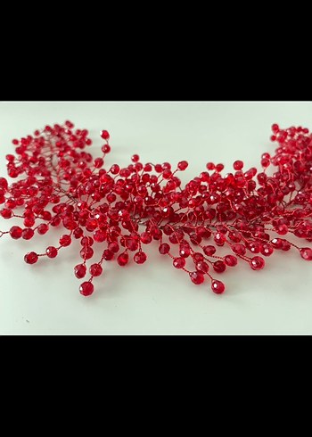 Kırmızı Boncuklu Modern Saç Aksesuarı - Görsel 2