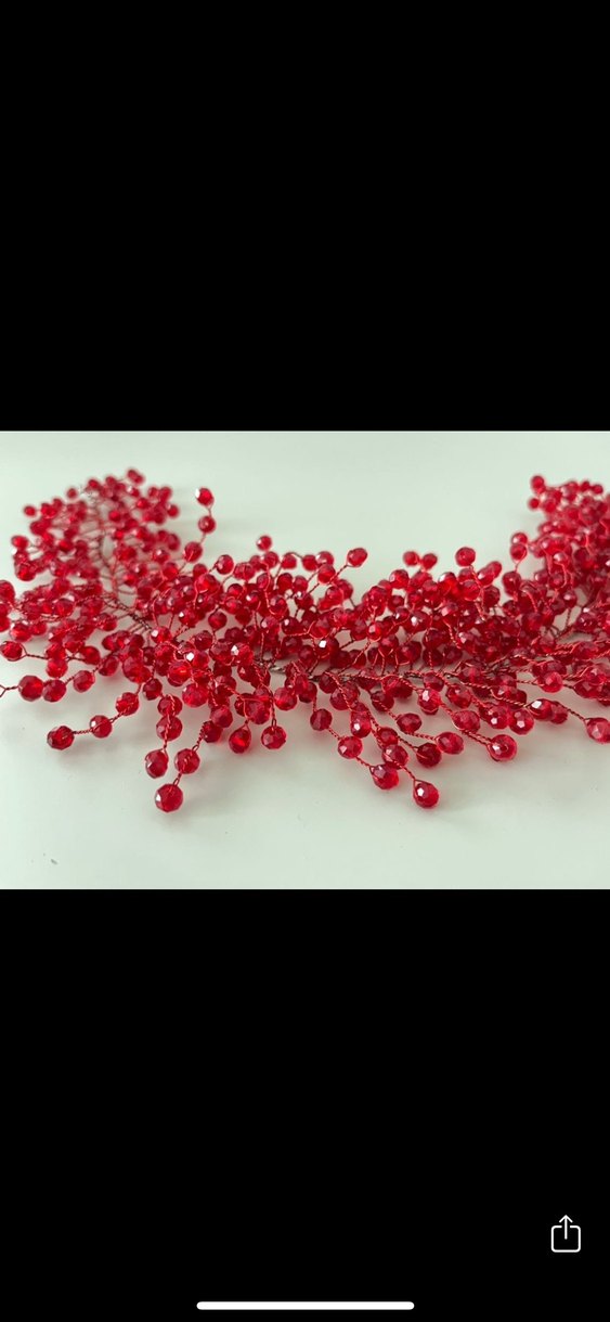 Kırmızı Boncuklu Modern Saç Aksesuarı - Görsel 2