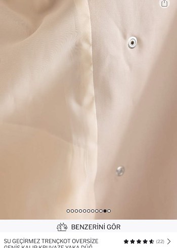 Bej Su Geçirmez Midi Trençkot - Görsel 4