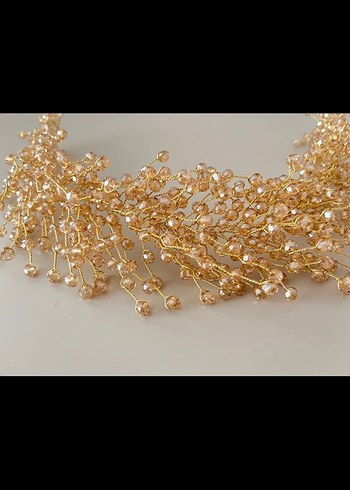 Altın Renk Boncuklu Saç Aksesuarı - Görsel 2