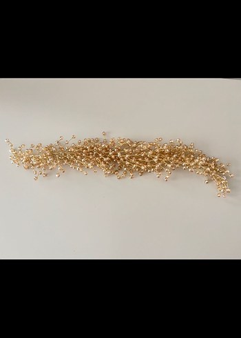Altın Renk Boncuklu Saç Aksesuarı - Görsel 3