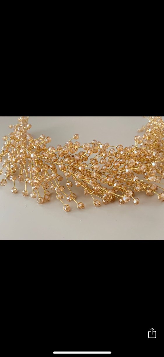 Altın Renk Boncuklu Saç Aksesuarı - Görsel 2