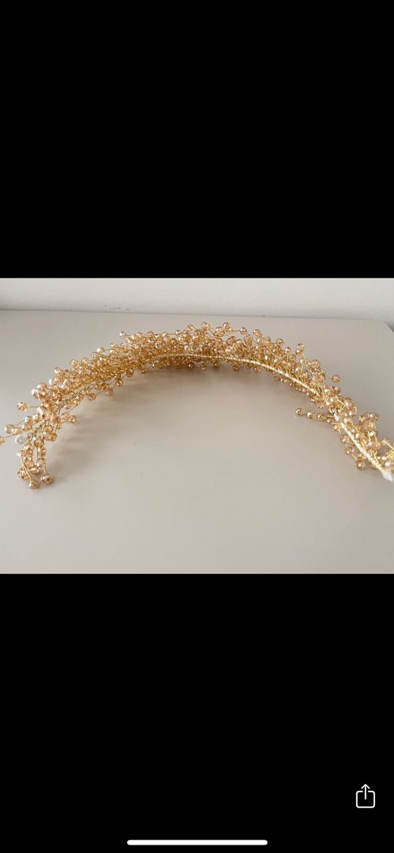 Altın Renk Boncuklu Saç Aksesuarı - Görsel 4