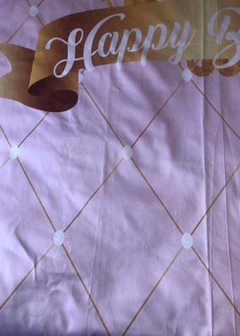 Pembe Baskılı Doğum Günü fon perde - Görsel 4