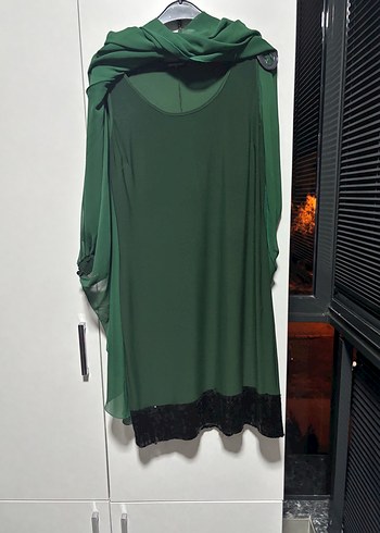 Yeşil Uzun Kollu Salaş Gotik Tunik - Görsel 6